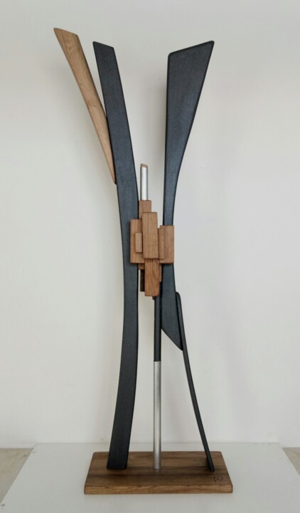 Escultura titulada "Teknodolmen" por Anna Beltrame A＋D Art, Obra de arte original, Madera