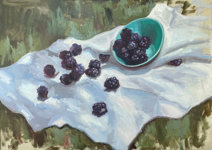 Malerei mit dem Titel "Blackberry" von Anna Bogushevskaya, Original-Kunstwerk, Öl