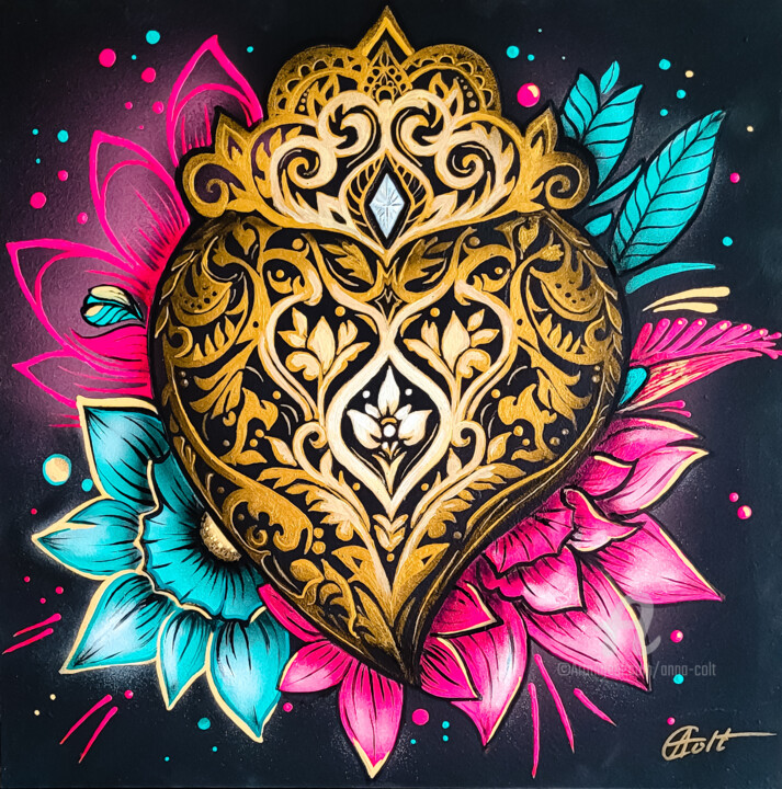 "Viana's heart" başlıklı Tablo Anna Colt tarafından, Orijinal sanat, Akrilik
