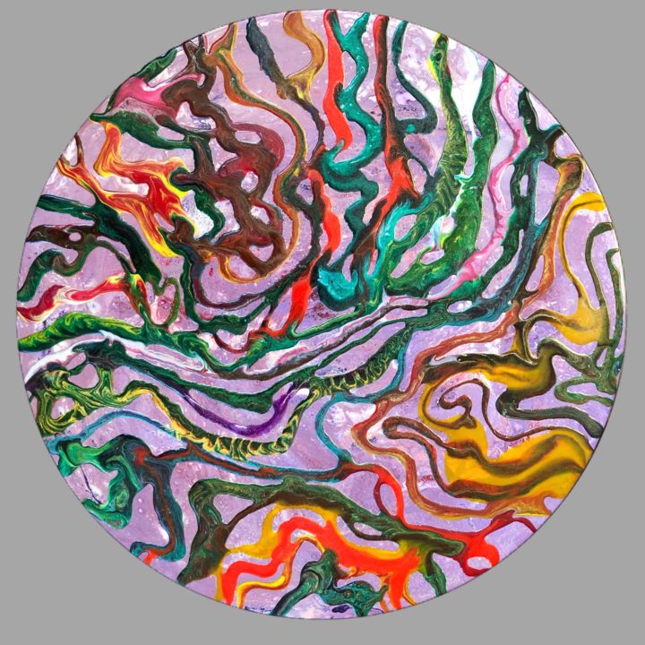 Pittura intitolato "Circle Resin Art #12" da Anna Dashcam, Opera d'arte originale