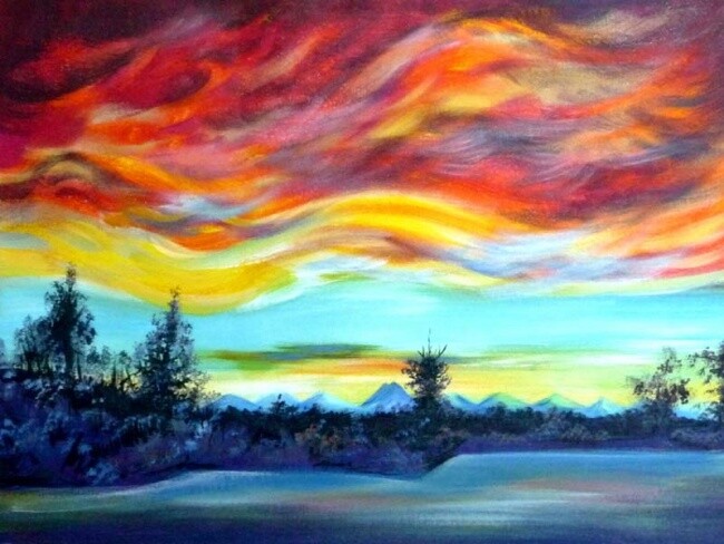 Painting titled "Chinook arch over B…" by Anna Duyunova, Original Artwork