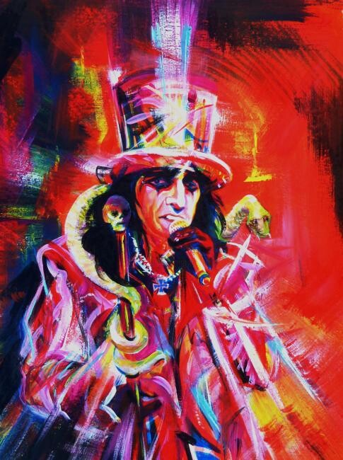 Painting titled "Alice Cooper. The L…" by Anna Duyunova, Original Artwork, Oil