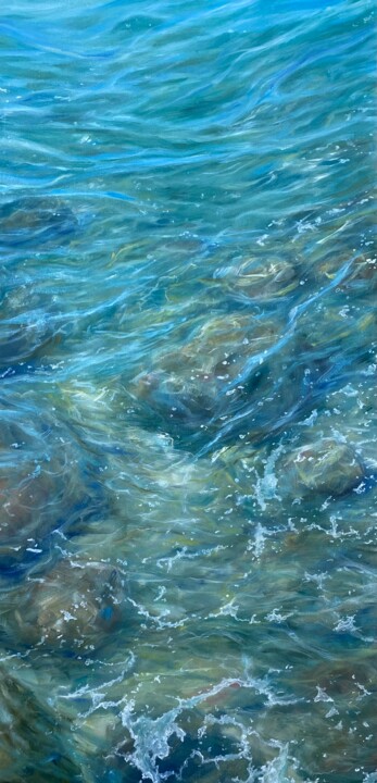 Painting titled "Living Water." by Anna Evtushenko, Original Artwork, Oil