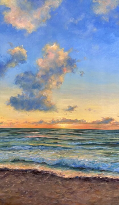 Pintura titulada "Vanilla sky." por Anna Evtushenko, Obra de arte original, Oleo