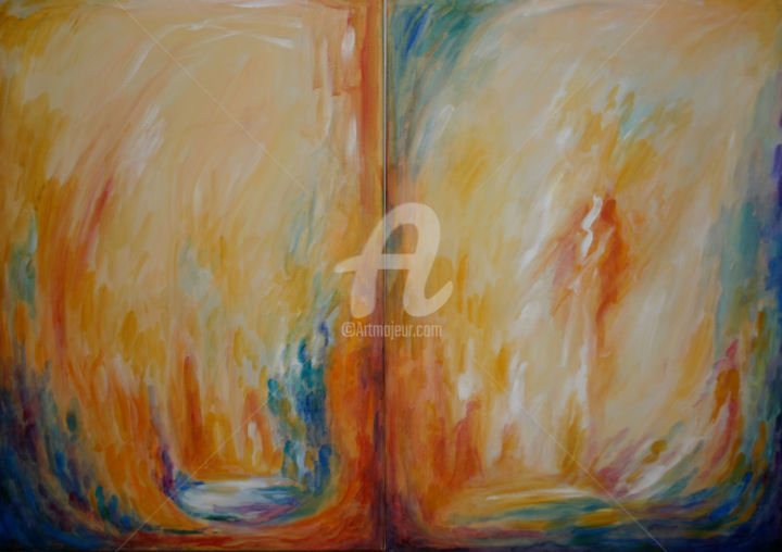 Peinture intitulée "Dall'abisso" par Anna Ferrari, Œuvre d'art originale, Acrylique