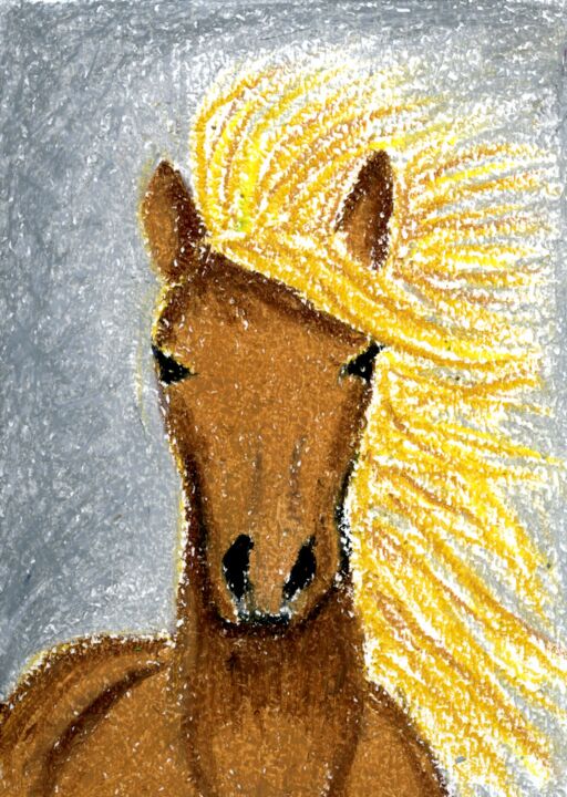 Pintura titulada "Horse" por Anna Filippova, Obra de arte original, Pastel