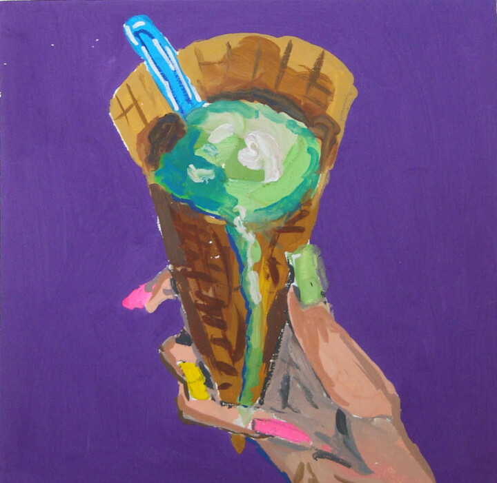 Schilderij getiteld "Ice cream" door Anna Filippova, Origineel Kunstwerk, Gouache