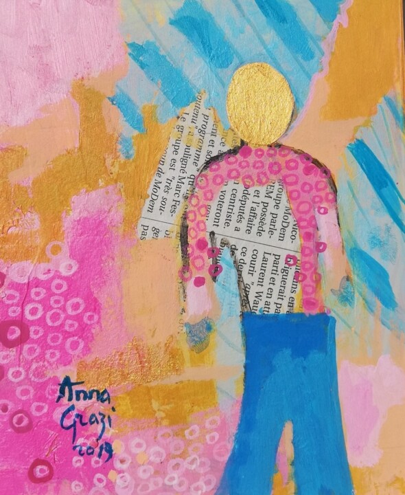 Malarstwo zatytułowany „Le jeune amoureux” autorstwa Anna Grazi, Oryginalna praca, Akryl