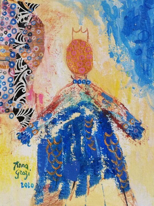 Painting titled "La reine Romane   #…" by Anna Grazi, Original Artwork, Acrylic