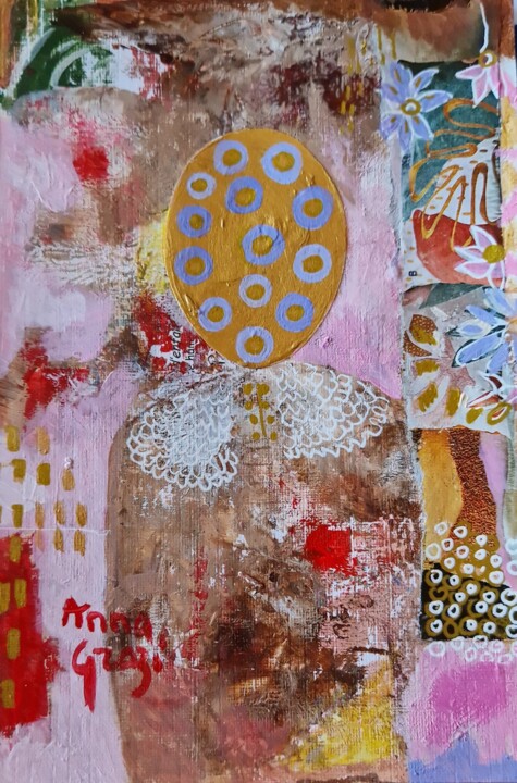 Peinture intitulée "La lavandière au pe…" par Anna Grazi, Œuvre d'art originale, Acrylique