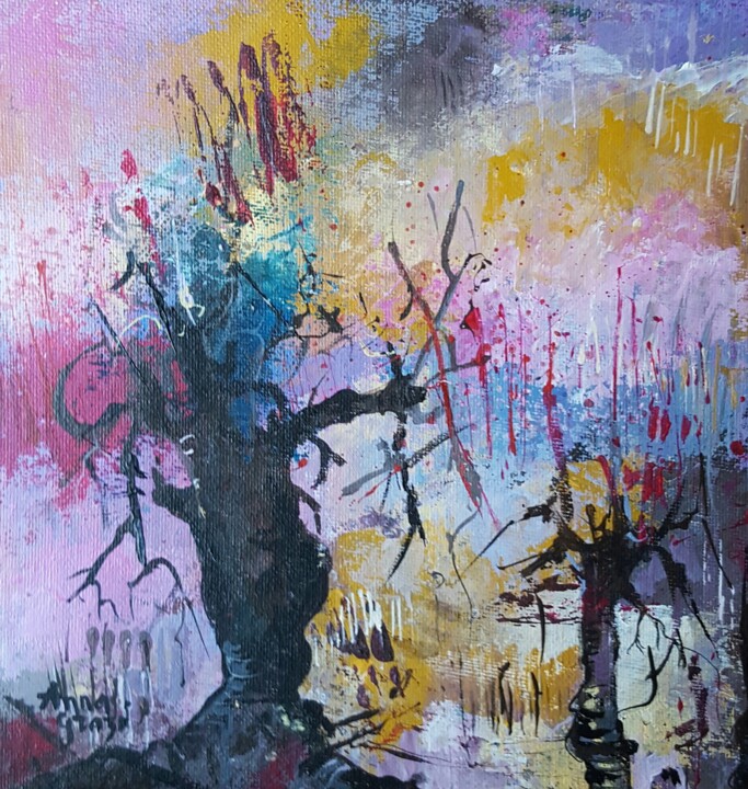 Peinture intitulée "Vieux fantômes  #ar…" par Anna Grazi, Œuvre d'art originale, Acrylique