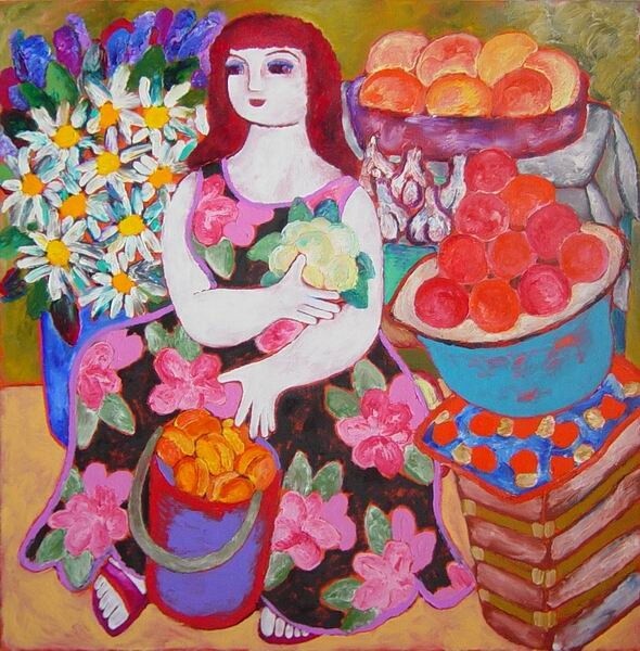 Painting titled "Goddess of plenty" by Anna Ivanova, Original Artwork