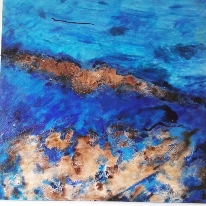 Painting titled "Méditerranée" by Anna, Original Artwork, Acrylic