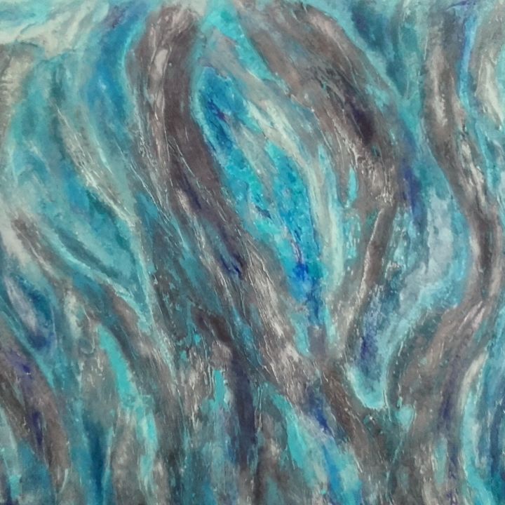 Painting titled "Lagon" by Anna, Original Artwork, Acrylic