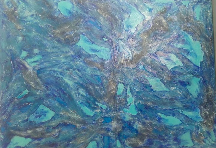 Painting titled "Lagon" by Anna, Original Artwork, Acrylic