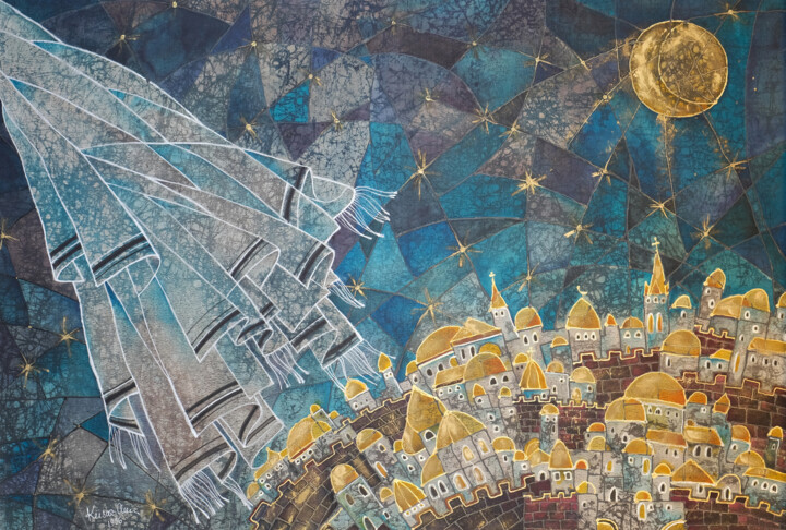 Картина под названием "Jerusalem" - Anna Keisar, Подлинное произведение искусства, Рисунок распылителем краски