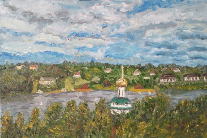 Painting titled "Плес" by Anna Kornilina, Original Artwork, Oil
