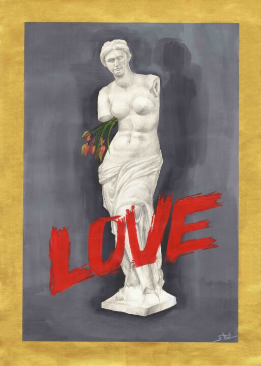 Disegno intitolato "Forbidden Love" da Anna Kuznyetsova, Opera d'arte originale, Matita