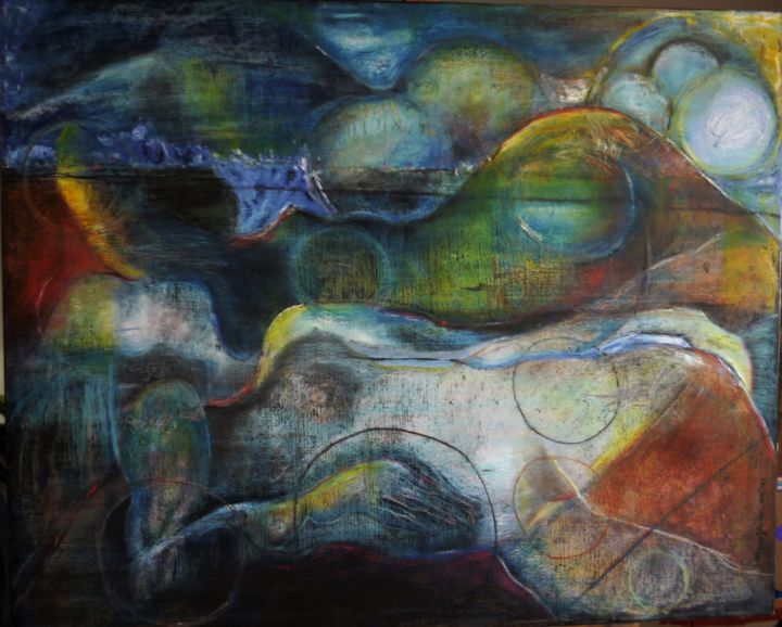 Peinture intitulée "naître- unborn" par Anna Langowski, Œuvre d'art originale, Huile