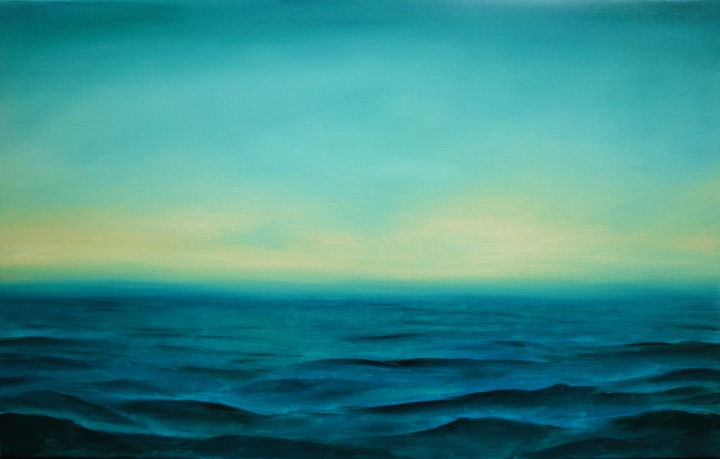 Painting titled "Seascape painting o…" by Lubchik, Original Artwork, Oil