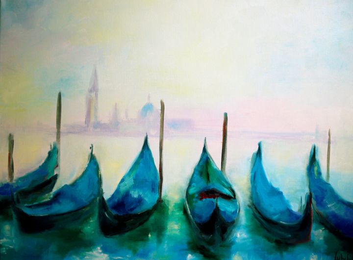 Peinture intitulée "Venice painting Gon…" par Lubchik, Œuvre d'art originale, Huile
