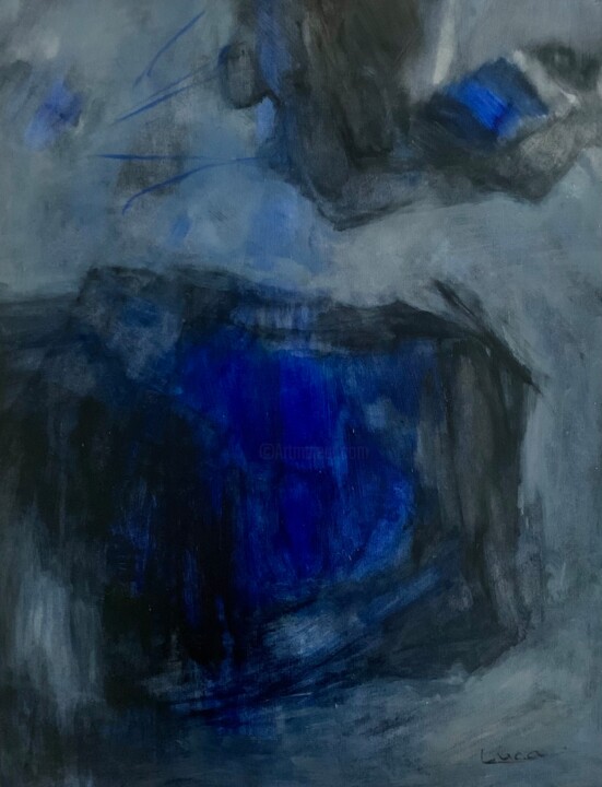 Pittura intitolato "Blue inside" da Anna Lukina, Opera d'arte originale, Olio
