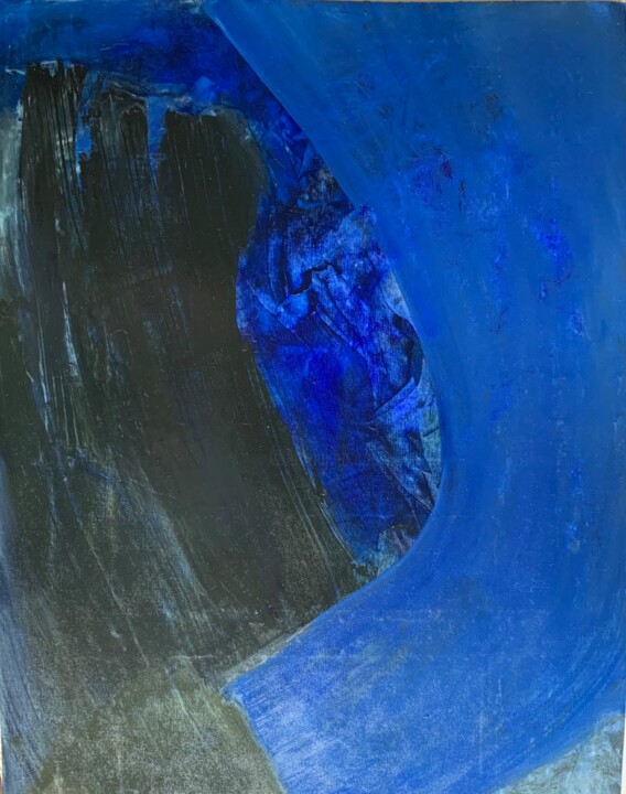 Pittura intitolato "blue geometry" da Anna Lukina, Opera d'arte originale, Olio