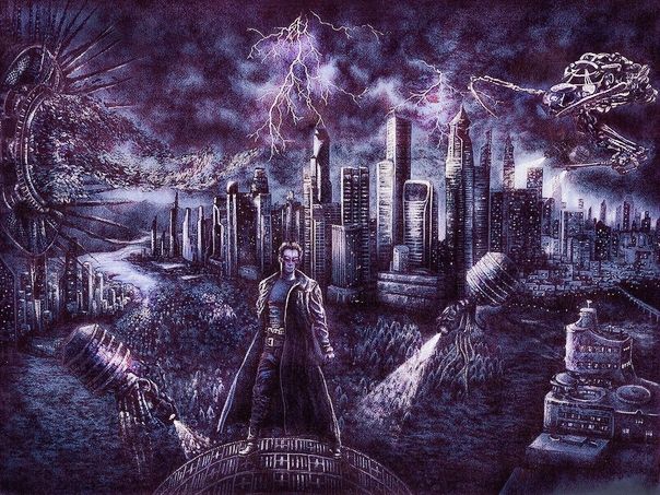 Рисунок под названием "Матрица/Matrix" - Анна Марс, Подлинное произведение искусства, Чернила