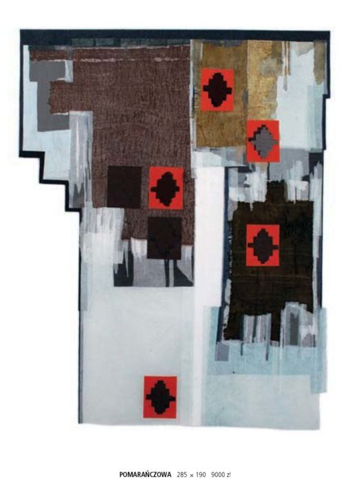Textilkunst mit dem Titel "POMARANCZOWA / ORAN…" von Anna Michniewicz, Original-Kunstwerk