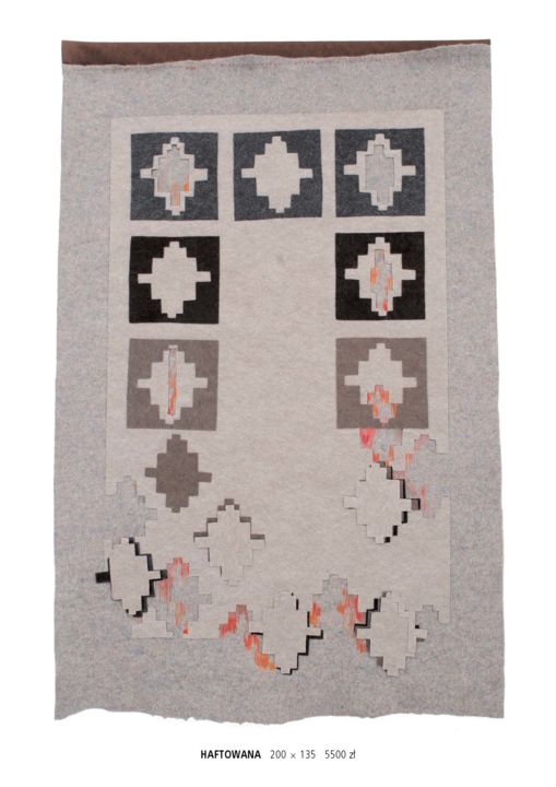 Art textile intitulée "filc HAFTOWANA / fe…" par Anna Michniewicz, Œuvre d'art originale