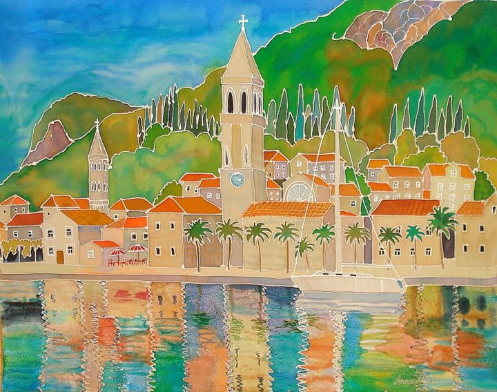 Painting titled "view of the city Pe…" by Anna Mikheeva, Original Artwork, Other