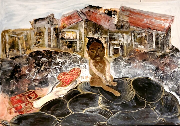 Ζωγραφική με τίτλο "Те не са боклук" από Anna Mytavska (Cabrerra), Αυθεντικά έργα τέχνης, Λάδι