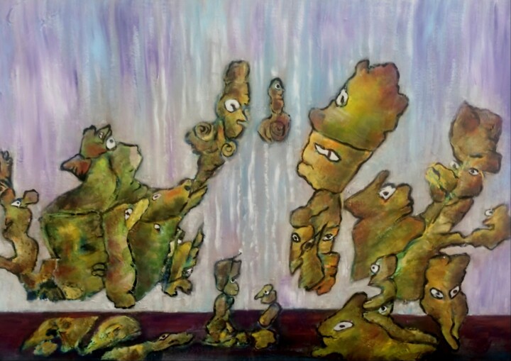 绘画 标题为“Детето и обществото” 由Anna Mytavska (Cabrerra), 原创艺术品, 油