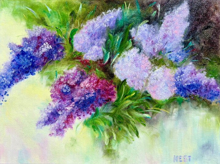 Pintura intitulada "Lilac" por Anna Nestrova, Obras de arte originais, Óleo