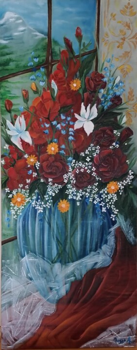 Pintura intitulada "Flowers.." por Anna Nuzzo, Obras de arte originais, Óleo