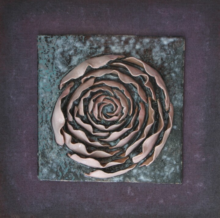 Scultura intitolato ""rosa"-ceramica" da Anna Nuzzo, Opera d'arte originale, Ceramica
