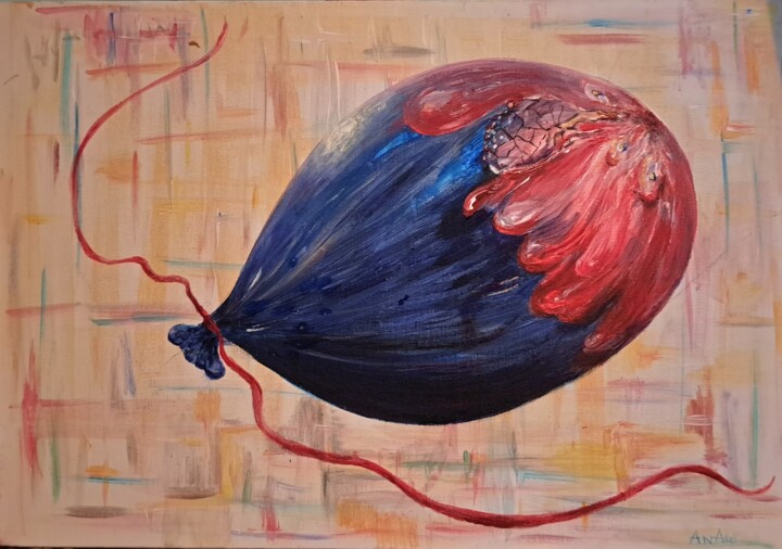 Malerei mit dem Titel "The Injured Balloon" von Anna Oleinik (Anarta), Original-Kunstwerk, Acryl