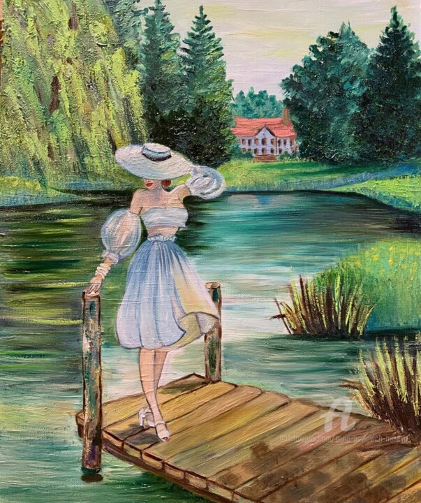 Картина под названием "Summer" - Anna Pavlovich-Naneva, Подлинное произведение искусства, Масло Установлен на Деревянная рам…