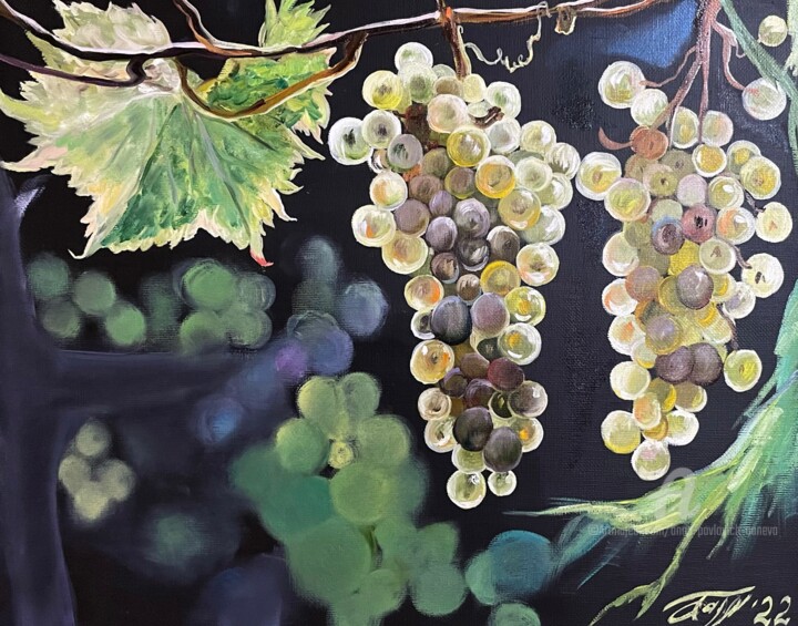 Painting titled "Grape" by Anna Pavlovich-Naneva, Original Artwork, Oil