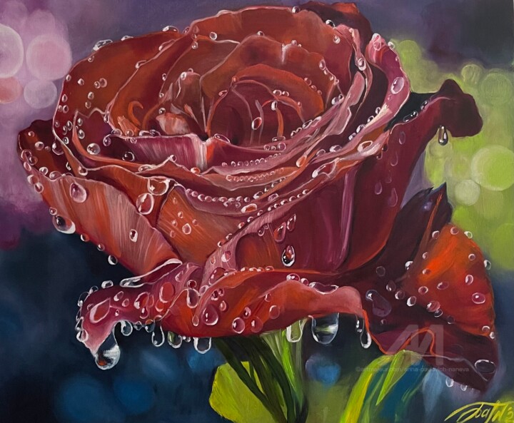 Painting titled "Spring dreams. Part…" by Anna Pavlovich-Naneva, Original Artwork, Oil Mounted on Wood Stretcher frame