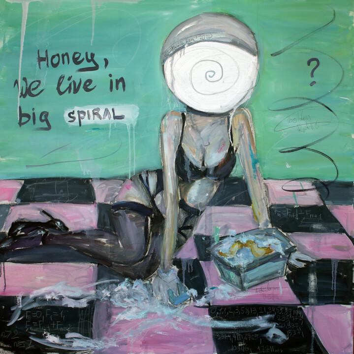 Картина под названием "Honey, we live in b…" - Anna Polani, Подлинное произведение искусства, Масло