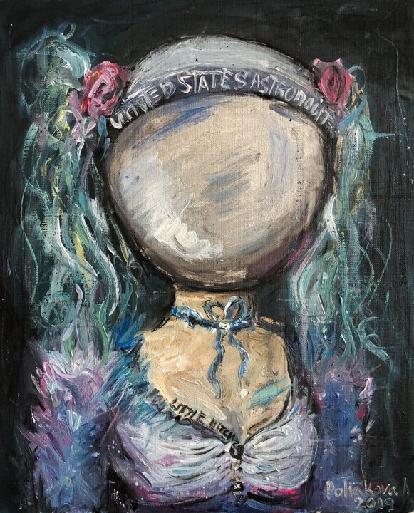 Картина под названием "United States Astro…" - Anna Polani, Подлинное произведение искусства, Масло Установлен на картон