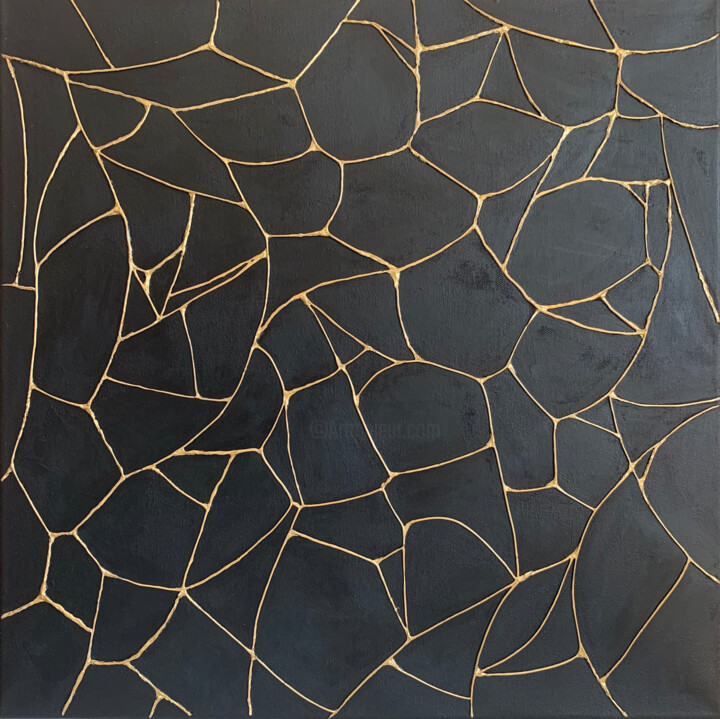 Ζωγραφική με τίτλο "Connecting the dots" από Anna Safonova, Αυθεντικά έργα τέχνης, Ακρυλικό Τοποθετήθηκε στο Ξύλινο πάνελ
