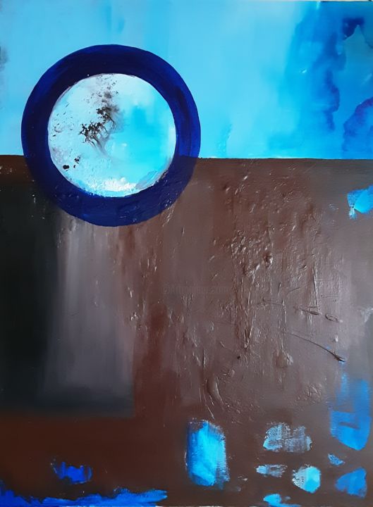 Painting titled "Blue moon" by Anna Samoilova Ahhara_art, Original Artwork, Acrylic