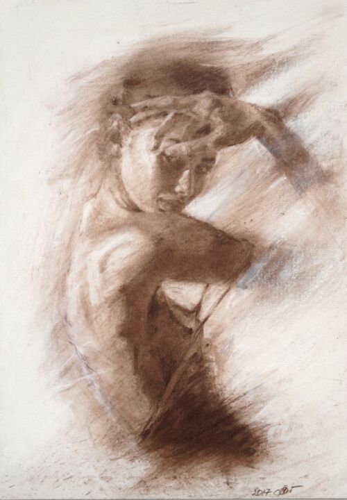 Drawing titled "Instinctive" by Anna Shpotina Peccoud, Original Artwork, Pastel