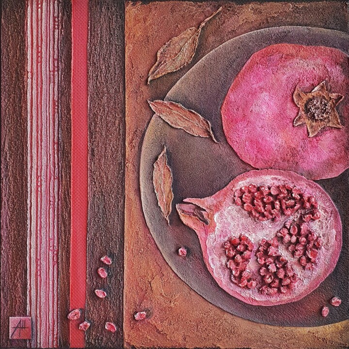 Картина под названием "The Juicy November" - Anna Shuvaeva, Подлинное произведение искусства, Акрил Установлен на Деревянная…