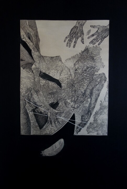 Incisioni, stampe intitolato "By Swan Lake I" da Anna Tikhonova-Yordanova, Opera d'arte originale, Acquaforte