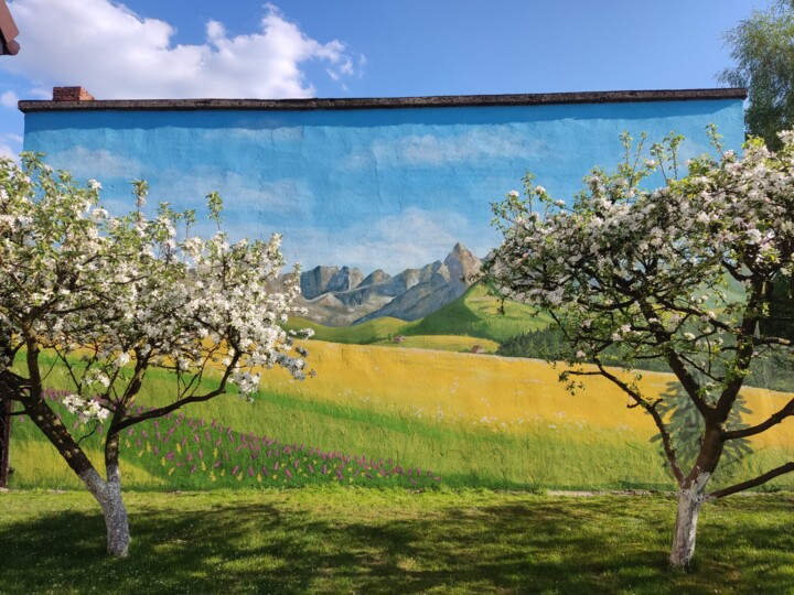Malarstwo zatytułowany „Mural natury” autorstwa Anna Kinga Troczyńska, Oryginalna praca, Akryl
