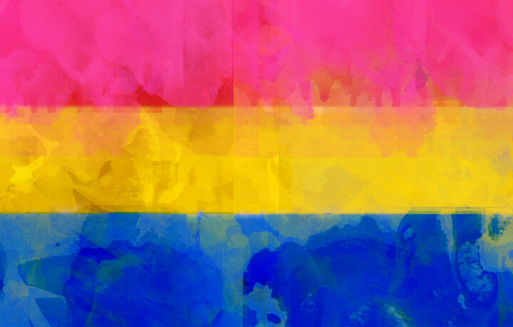 Grafika cyfrowa / sztuka generowana cyfrowo zatytułowany „Pansexual flag” autorstwa Anna Vaasi, Oryginalna praca, 2D praca c…