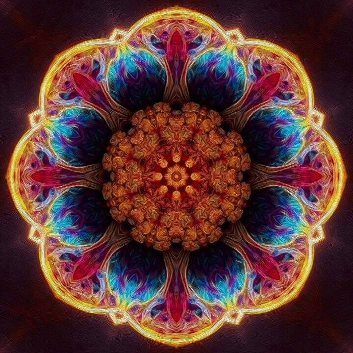 Digital Arts titled "Mandala of Abundance" by Anna Vaasi, Original Artwork, 2D Digital Work